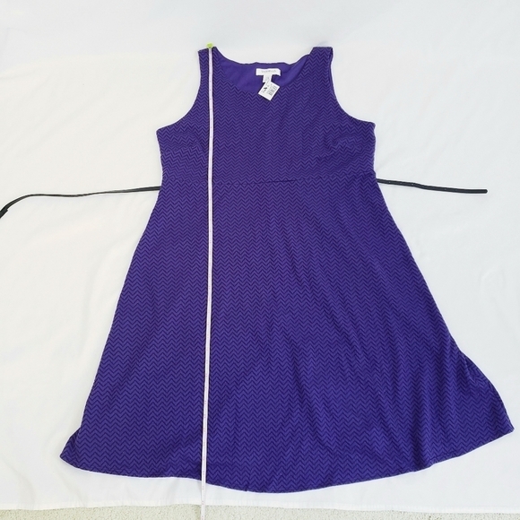 NWOT Motherhood Maternity Sleeveless A-Line Purple Chevron - Picture 9 of 11